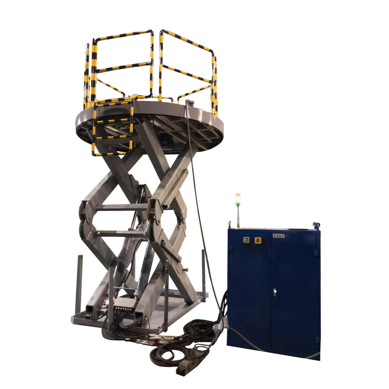 6000kg Kapasite Avrupa Standartı CE En1570-1 Handrail'li Hidrolik Makaslı Taşınma Platformu